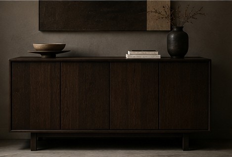 Dark stained ash sideboard from the Cinder Series